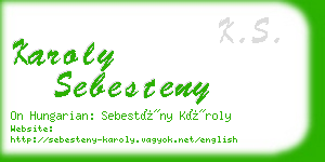 karoly sebesteny business card